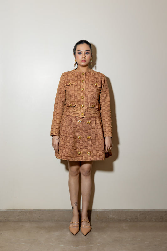 Textured Button-Front Co-ord Set